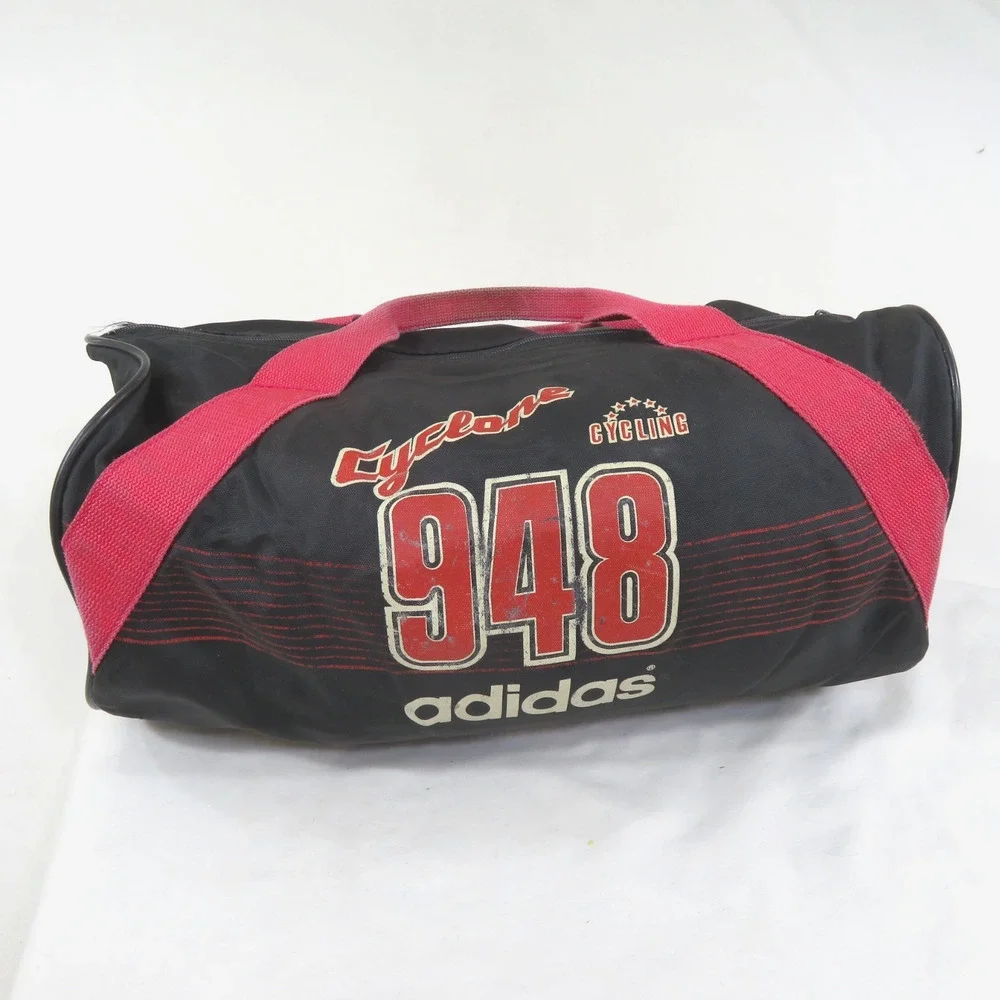 Adidas Cyclone Flushin Cycling 948 Roll Bag Black Red White 16x9x9 Vintage Rare!
